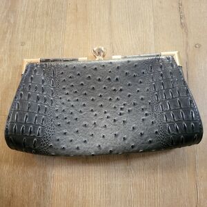 Mezon Crocodile Structured Evening Clutch Bag
